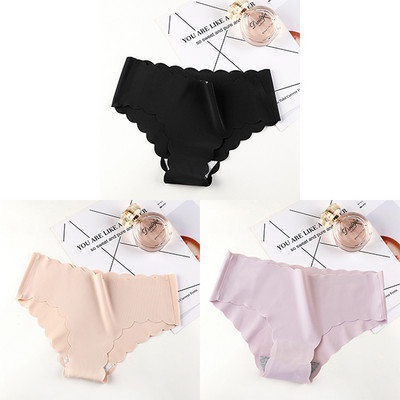 3Pcs/Set Bešavno donje rublje Ženske svilene jednobojne gaćice Ženske gaćice s volanima Gaćice za djevojčice Glatke gaćice Bragas