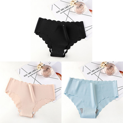 3Pcs/Set Bešavno donje rublje Ženske svilene jednobojne gaćice Ženske gaćice s volanima Gaćice za djevojčice Glatke gaćice Bragas