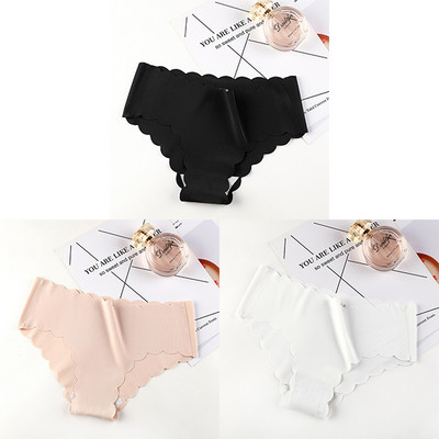 3Pcs/Set Bešavno donje rublje Ženske svilene jednobojne gaćice Ženske gaćice s volanima Gaćice za djevojčice Glatke gaćice Bragas