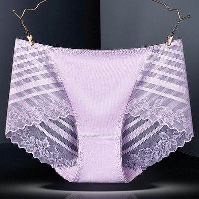 Seksīgas mežģīnes bezšuvju dobas sieviešu apakšveļa caurspīdīga mīksta, elpojoša sieviešu apakšbiksītes ar augstu elastību, plānas biksītes