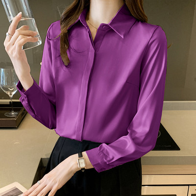 Kevad-suvi naiste pikkade varrukatega töölkäija Professionaalne massiivne šifoonsärk Naiste topid Naiste pluus Camisas De Mujer C348