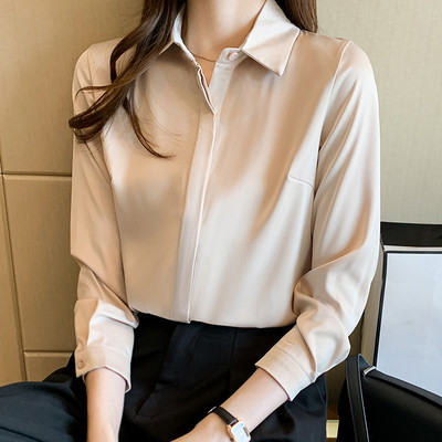 Kevad-suvi naiste pikkade varrukatega töölkäija Professionaalne massiivne šifoonsärk Naiste topid Naiste pluus Camisas De Mujer C348