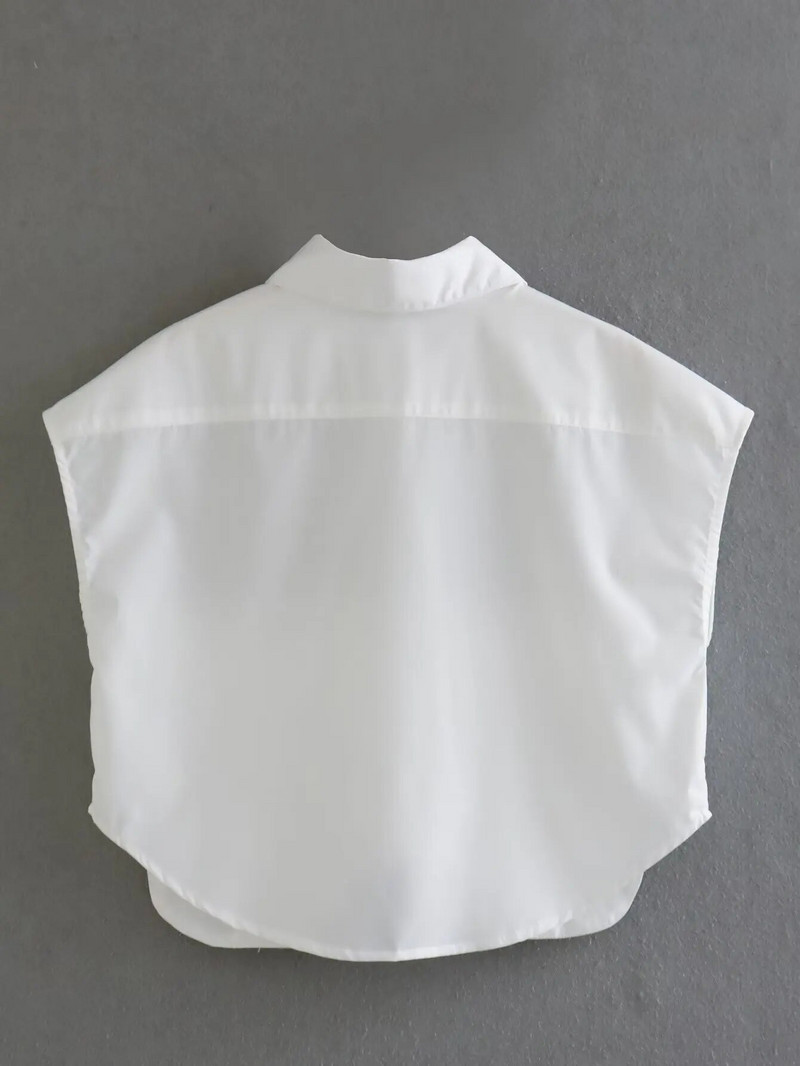 Zevity naiste mood, varrukateta, üherealine valge pluus, naiste topelttaskud, vabaaja lühike särk, ärilised pluusid