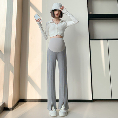 Rudens un ziemas grūtniecēm ērtas bikses ar vēderu priekšpusē ar augstu vidukli Grūtnieču vēderbikses Biroja dāmu apģērbi