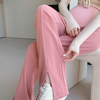 Rudens un ziemas grūtniecēm ērtas bikses ar vēderu priekšpusē ar augstu vidukli Grūtnieču vēderbikses Biroja dāmu apģērbi