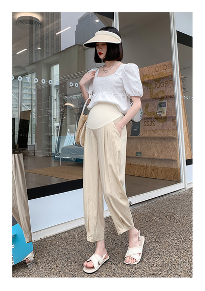 Suvemood rasedatele riided lahtised vabaaja lahedad rasedate püksid pahkluuni ulatuvad rasedad plisseeritud püksid M-3XL