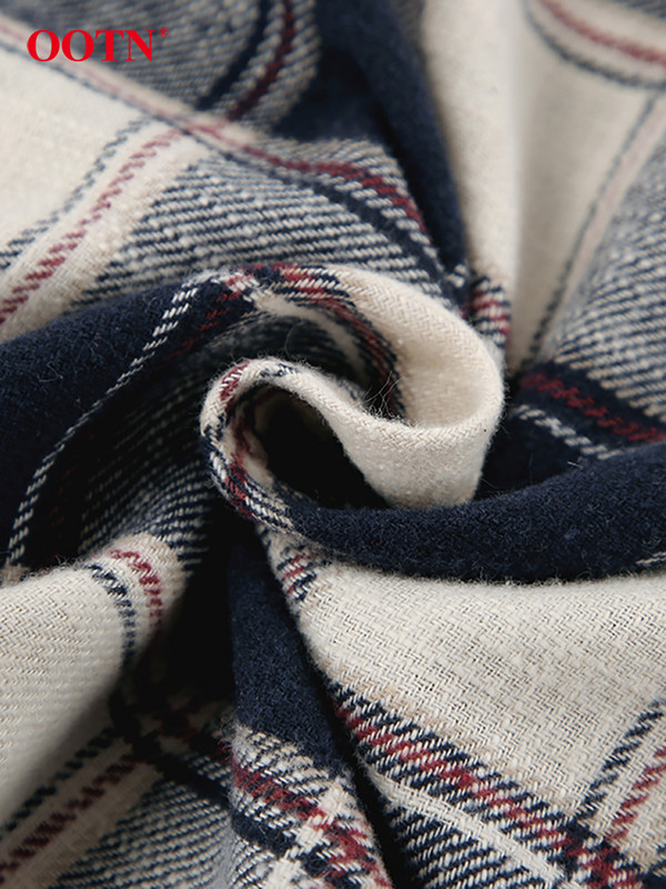 OOTN vanaaegsed ruudulised pikkade varrukatega särgid, naiste sügiskontor, ühe rinnaga pluus, mood, vabaaja 2024. aasta topp.