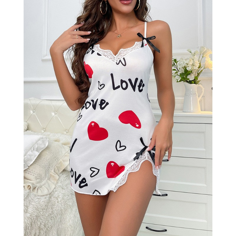 2024. aasta kevadsuvi, uus naiste trükitud sukkadega seelik Seksikas kodukandja pidžaamakleit