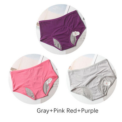 3 τμχ Αντιβακτηριδιακό φυσιολογικό παντελόνι L-8XL Εμμηνορροϊκό εσώρουχο με προστασία από διαρροές Γυναικεία εσώρουχα Εμμηνόρροια Διχτυωτό αναπνεύσιμο σλιπ