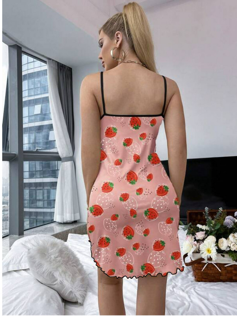 Epermintás hálóruha Hasított combú hálóingek Vékony női hálóing Kényelmes nappali viselet Nyári hálóruha