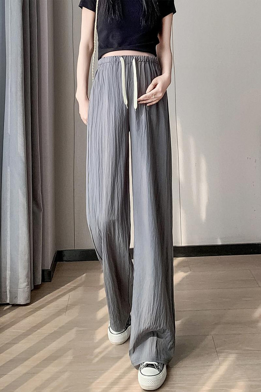 Japán stílusú kismama nyári nadrág húzózsinóros derék széles lábak laza alkalmi terhes nő rakott nadrág zsebekkel M-3XL