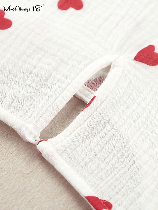 Mnealways18 Love Print kokvilnas kleita līdz teļa vidum Sieviešu naktsveļa O kakla bez piedurknēm 2024. gada pavasara elegantas ikdienas kleitas