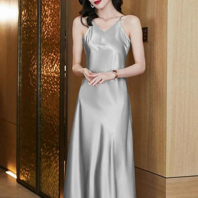 Chemise hálóing női szexi hosszú alvás ruha nyári V-nyakú nadrágos hálóing bő kimonó pongyola alkalmi fehérnemű