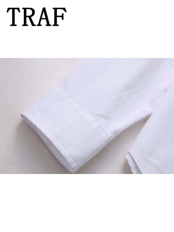 TRAF 2024 kevad naiste mood, elegantsed valged pluusid, reväär õõnsad õhuke särk, naine vabaaja tänavariided Mujer Blusa kontoridaam