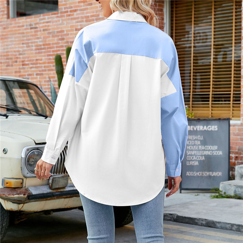 Sievietes ikdienas brīvi rozā raibveida krekli ar garām piedurknēm 2023. gada pavasara meiteņu lielizmēra krekls ar mīkstām pogām Sieviešu salds, krāsains krekls