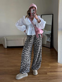 Ikdienišķa balta, eleganta leļļu apkakle, saldie krekli Sieviešu brīvs laternas krekls ar garām piedurknēm, mežģīņu krekls sievietēm, jauna sieviešu blūze, topi ielas apģērbs