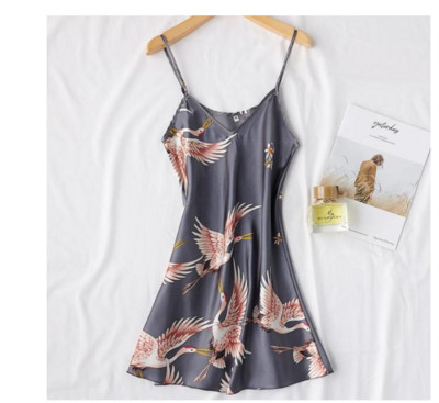 Set de rochii de noapte sexy pentru femei, 2 piese, pijama cu decolteu in V, pijama matasoasa, costum de dormit de primavara, pentru femeie