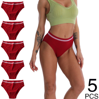 S-3XL 3-5Gb Sieviešu sporta biksītes ar augstu vidukli Biksītes Komforta vienkrāsains apakšveļa Seksīgas apakšbikses Intīma apakšveļa Mīkstas biksītes