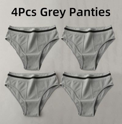 S-3XL 3-5Gb Sieviešu sporta biksītes ar augstu vidukli Biksītes Komforta vienkrāsains apakšveļa Seksīgas apakšbikses Intīma apakšveļa Mīkstas biksītes