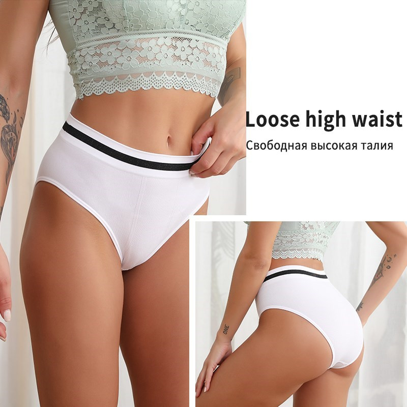 S-3XL 3-5Gb Sieviešu sporta biksītes ar augstu vidukli Biksītes Komforta vienkrāsains apakšveļa Seksīgas apakšbikses Intīma apakšveļa Mīkstas biksītes