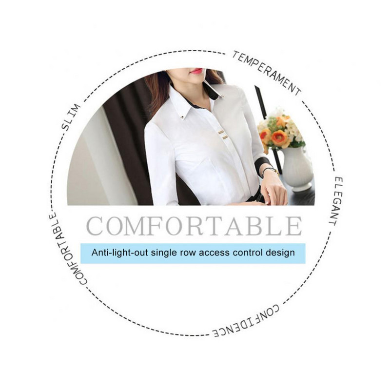 Biroja krekli Kleita Sociālie apģērbi Blūze Sieviešu kleita Krekli ar garām piedurknēm Pogas Aproču krekls Biznesa sociālie apģērbi Blūze Tops