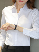 Moodne naiste särk Valge särk Naiste pikkade varrukatega Professionaalne särk Pidulik kleit Suur tööriided OL nööbiga naiste topid