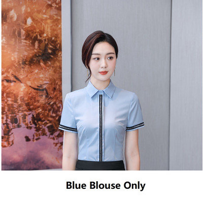 2021. aasta suvekontor Naiste tööriided Pluus Naiste topid Riided OL Ametlik vormiriietus Naiste ärisärk, 5XL