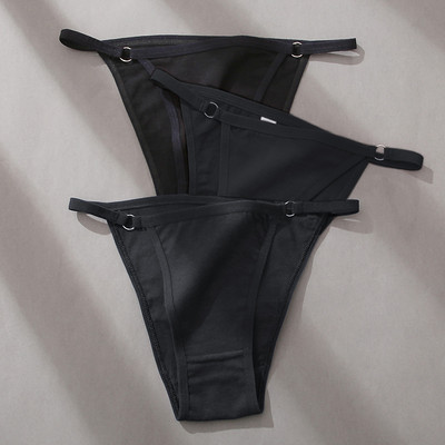 FINETOO 3tk/komplekt Naiste puuvillased aluspüksid madala vöökohaga bikiinpüksid M-2XL naiste aluspesu Naiste pehmed soliidsed aluspüksid pesu uus