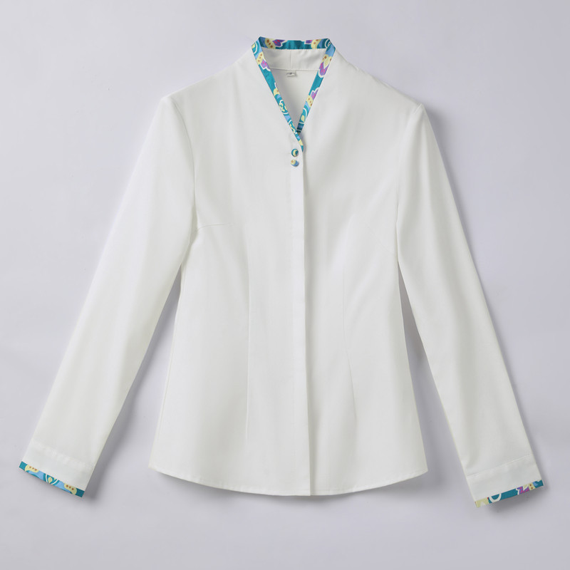 NAVIU New Spring Airline`i stjuardressi vormiriietus ärisärk Elegantne õhuke kontori naiste valged pluusid naiste töörõivad