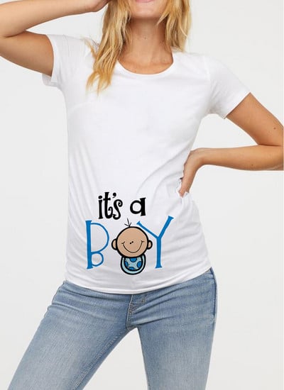 Női kismama ruházat terhes póló Vicces felső, aranyos baba mintás O-nyakú, rövid ujjú terhes felsők Terhes pólók