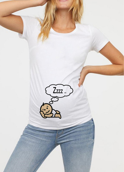 Női kismama ruházat terhes póló Vicces felső, aranyos baba mintás O-nyakú, rövid ujjú terhes felsők Terhes pólók