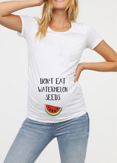 Női kismama ruházat terhes póló Vicces felső, aranyos baba mintás O-nyakú, rövid ujjú terhes felsők Terhes pólók