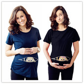 Nova ljetna majica za trudnice Ženska majica s crtanim motivima Dječja odjeća za trudnice Smiješna majica velikih veličina M-3XL