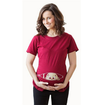 Nova ljetna majica za trudnice Ženska majica s crtanim motivima Dječja odjeća za trudnice Smiješna majica velikih veličina M-3XL