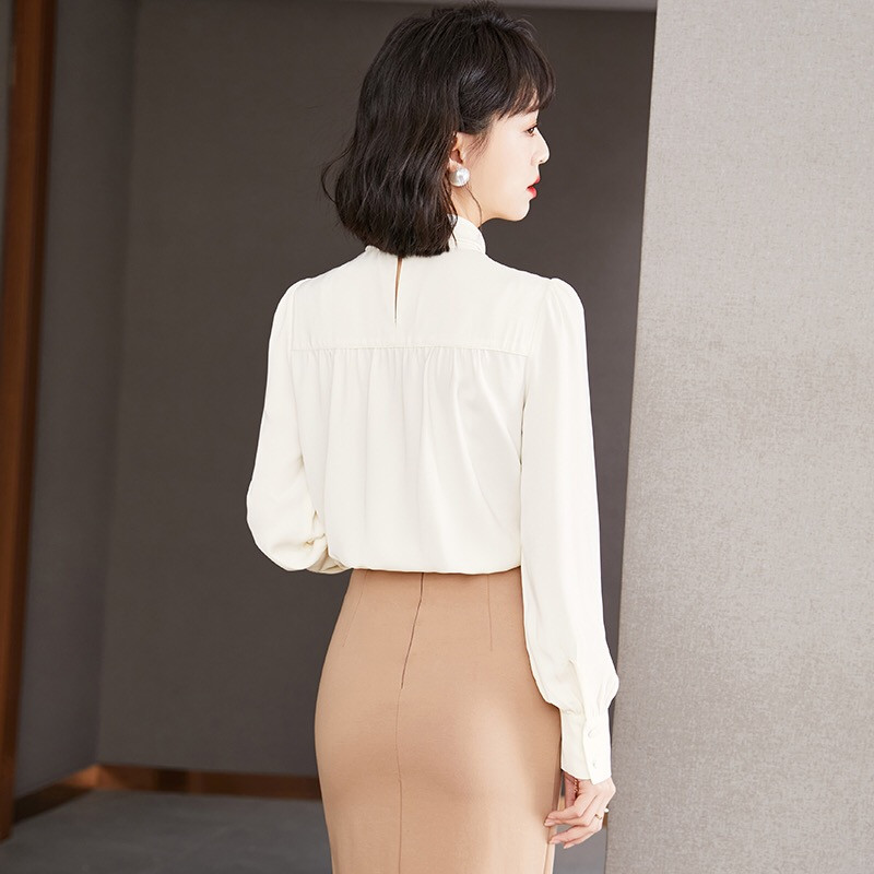 Pinkoz skrejceļa dizainere stilīga sarkana statīvs apkakle tauriņš ar garām piedurknēm sarkana blūze sievietēm pavasara vasara OL modes apģērbi vintage