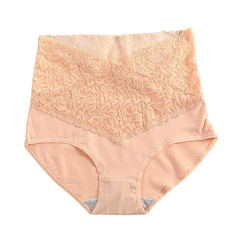 Sieviešu apakšbikses ar augstu vidukli vienkrāsainas slaidas biksītes pret saraušanos veidojošas mežģīnes stingras jostasvietas vēdera kontroles biksītes Intīmas drēbes