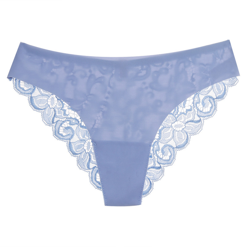 Bezšuvju sieviešu seksīgas apakšbiksītes Ledus zīda mežģīņu kārdinājums sieviešu apakšveļa Mazstāvu modes Elastība Sieviešu biksītes Komforta apakšveļa