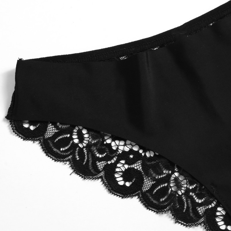 Bezšuvju sieviešu seksīgas apakšbiksītes Ledus zīda mežģīņu kārdinājums sieviešu apakšveļa Mazstāvu modes Elastība Sieviešu biksītes Komforta apakšveļa