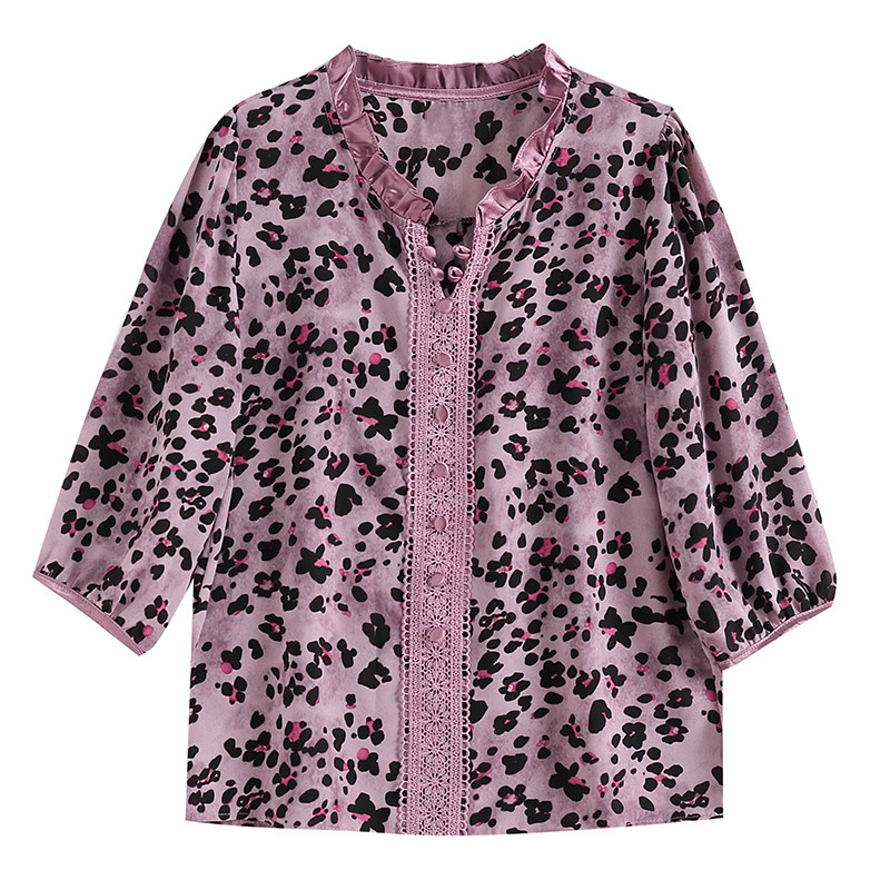 M-4XL 2024 kevadsuvi naiste pluus, uus mood, poolvarrukatega vabaaja trükitud topid Lapikujuline pitssärk