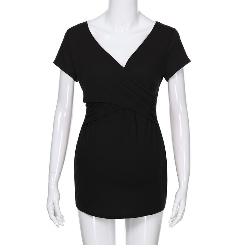 Vienkrāsains Grūtnieču Apģērbs Grūtnieču Grūtnieču Grūtnieču Apģērbs Zīdīšanai Īsām piedurknēm Mīksti Slim Topi Grūtniecība Blūze T-krekls Apģērbi Ropa