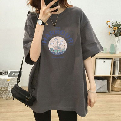 2024. gada vasara ar īsām piedurknēm kokvilnas barošanas T-krekls Modes apdruka Mātei, sieviete, kas baro bērnu ar krūti, apģērbs, laktācijas periods, tops, grūtniecība