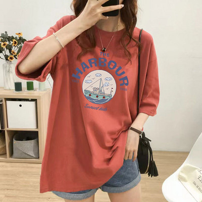 2024. gada vasara ar īsām piedurknēm kokvilnas barošanas T-krekls Modes apdruka Mātei, sieviete, kas baro bērnu ar krūti, apģērbs, laktācijas periods, tops, grūtniecība