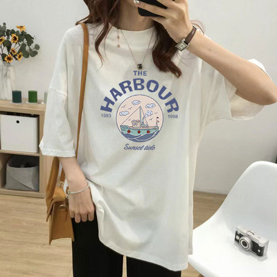 2024. gada vasara ar īsām piedurknēm kokvilnas barošanas T-krekls Modes apdruka Mātei, sieviete, kas baro bērnu ar krūti, apģērbs, laktācijas periods, tops, grūtniecība