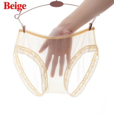 Ženske prozirne gaćice Seksi mrežaste gaćice srednjeg rasta Čipkano bešavno donje rublje Prozirno Ultra tanko prozračno žensko donje rublje
