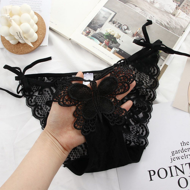 Õmblusteta õhukesed läbipaistvad Hoolow pitsist võrkpüksid pesu Seksikad pitsist aluspüksid