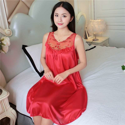 Midnite Star Set de lenjerie de dormit din mătase de gheață pentru femei Cămașă de noapte Îmbrăcăminte de acasă Lenjerie de noapte Pijamale Lenjerie de dormit pentru femeie din dantelă Cămașă de noapte cu decolteu Plus Size