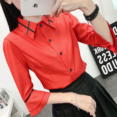 Cămașă pentru femei de vară cu mânecă scurtă cu guler răsturnat Cămașă subțire coreeană Harajuku Bluză Office Lady Formal Casual Topuri cu dungi