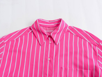 Дамска раирана широка риза с дълъг ръкав, горно облекло, елегантни блузи, Zevity Youth, 2024 г.