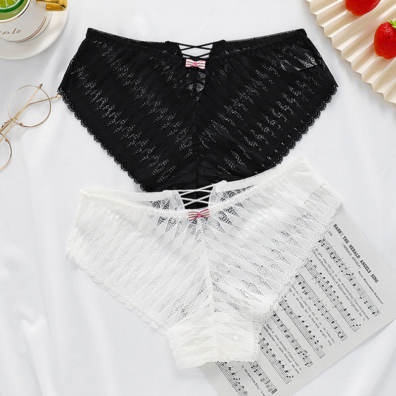 Felinus jaunas sieviešu mežģīņu biksītes Seksīgas biksītes ar zemu vidukli, dobas apakšbikses vienkrāsainas apakšveļas ērta sieviešu apakšveļa