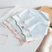 Nagy méretű, magas derekú hideg selyem bugyi nőknek szív mintás aranyos fehérnemű, légáteresztő puha lánynadrág női fehérnemű M-XL